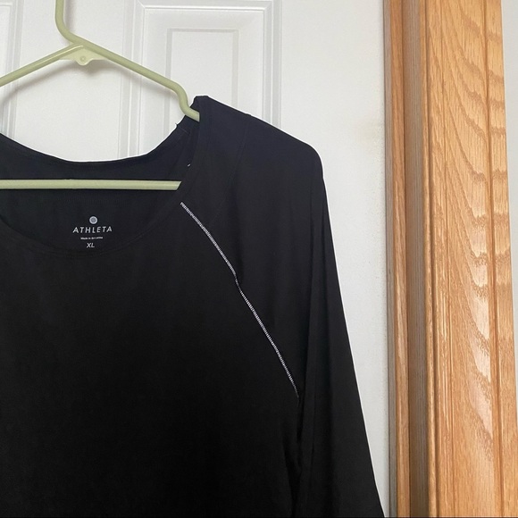 Athleta Exhilaration Black Long Sleeve Shirt Size XL - Picture 3 of 11